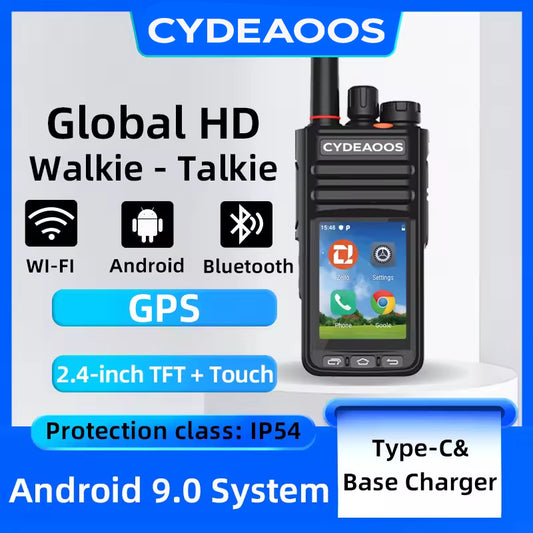 Touch Radio Real PTT WIFI 2G 4G Handheld POC 8000 km Global Coverage New Zello Android 9.1 Intelligent Walkie Talkie