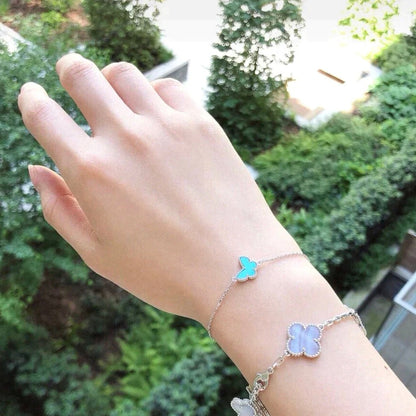 [RAFFINE]BUTTERFLY TURQUOISE BUTTERFLY BRACELET SILVER