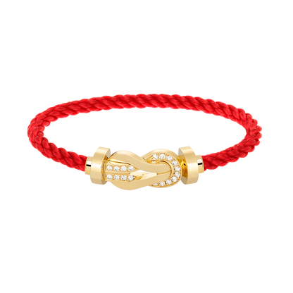 [RAFFINE]CHANCE LARGE 8 FIGURE BUCKLE HALF DIAMOND BRACELET GOLD