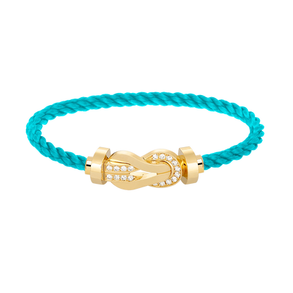 [RAFFINE]CHANCE LARGE 8 FIGURE BUCKLE HALF DIAMOND BRACELET GOLD