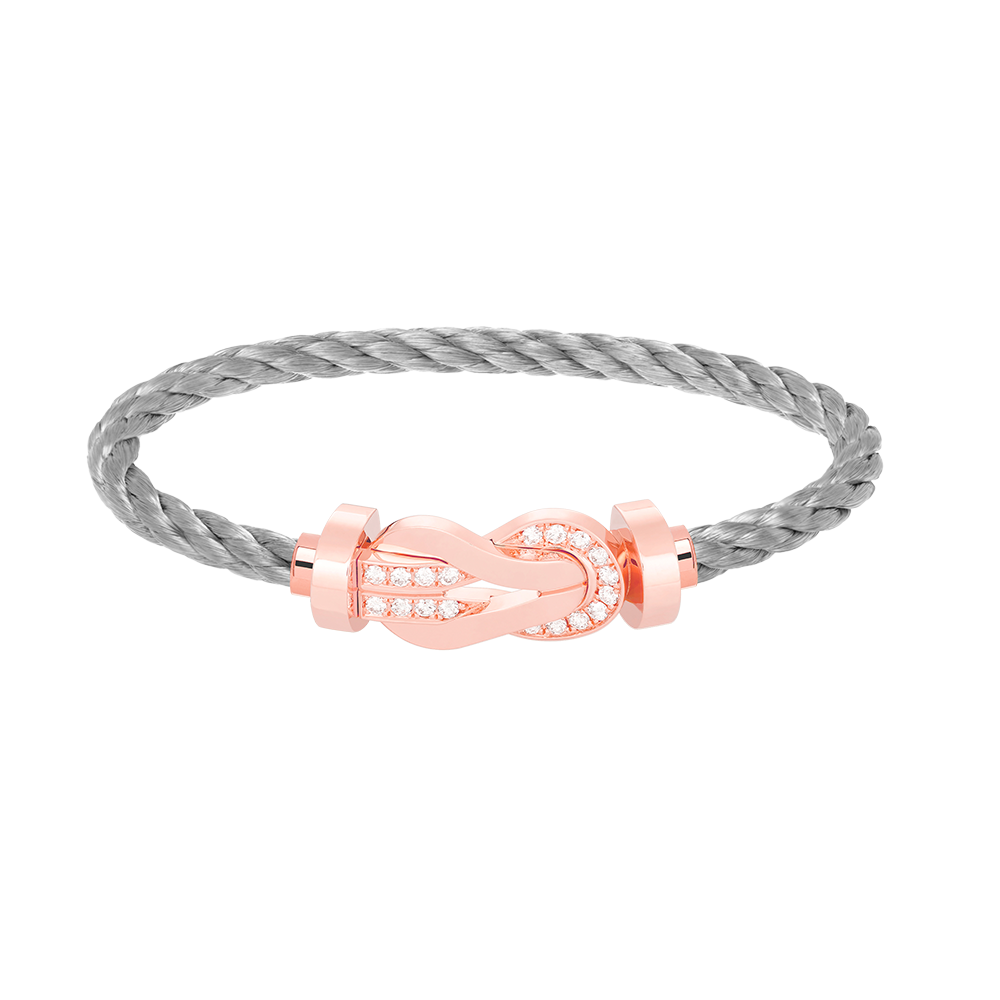 [RAFFINE]CHANCE LARGE 8 FIGURE BUCKLE HALF DIAMOND BRACELET ROSE GOLD