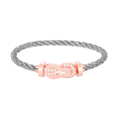 [RAFFINE]CHANCE LARGE 8 FIGURE BUCKLE HALF DIAMOND BRACELET ROSE GOLD