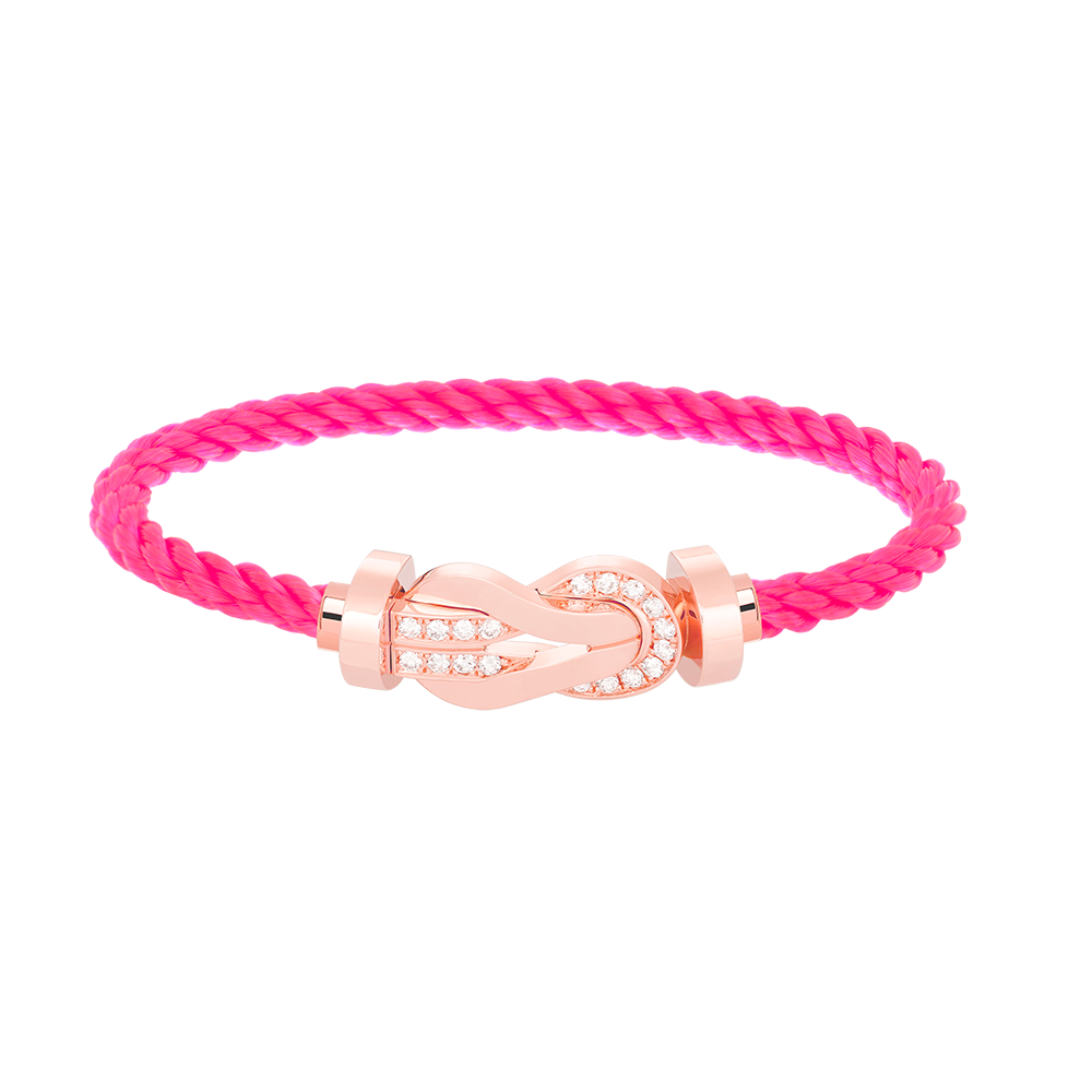 [RAFFINE]CHANCE LARGE 8 FIGURE BUCKLE HALF DIAMOND BRACELET ROSE GOLD
