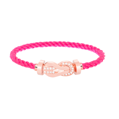 [RAFFINE]CHANCE LARGE 8 FIGURE BUCKLE HALF DIAMOND BRACELET ROSE GOLD