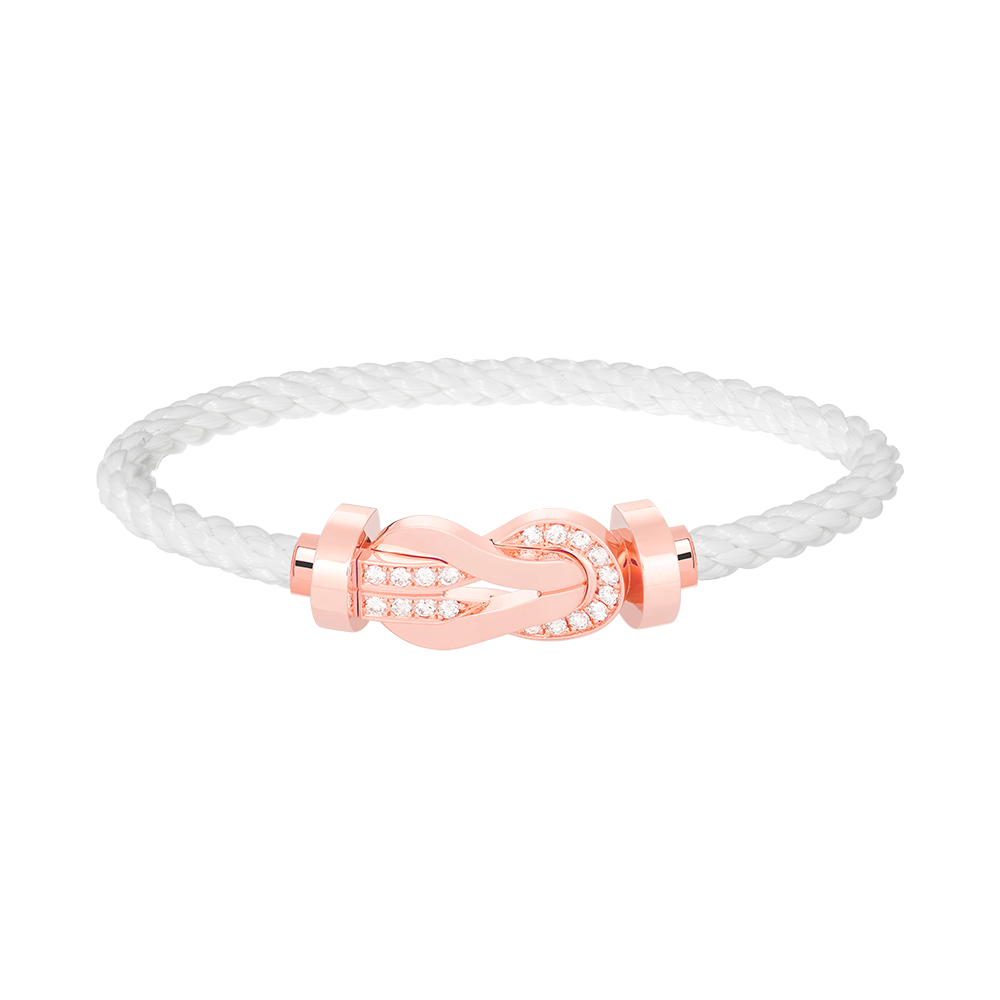 [RAFFINE]CHANCE LARGE 8 FIGURE BUCKLE HALF DIAMOND BRACELET ROSE GOLD
