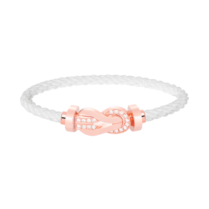[RAFFINE]CHANCE LARGE 8 FIGURE BUCKLE HALF DIAMOND BRACELET ROSE GOLD