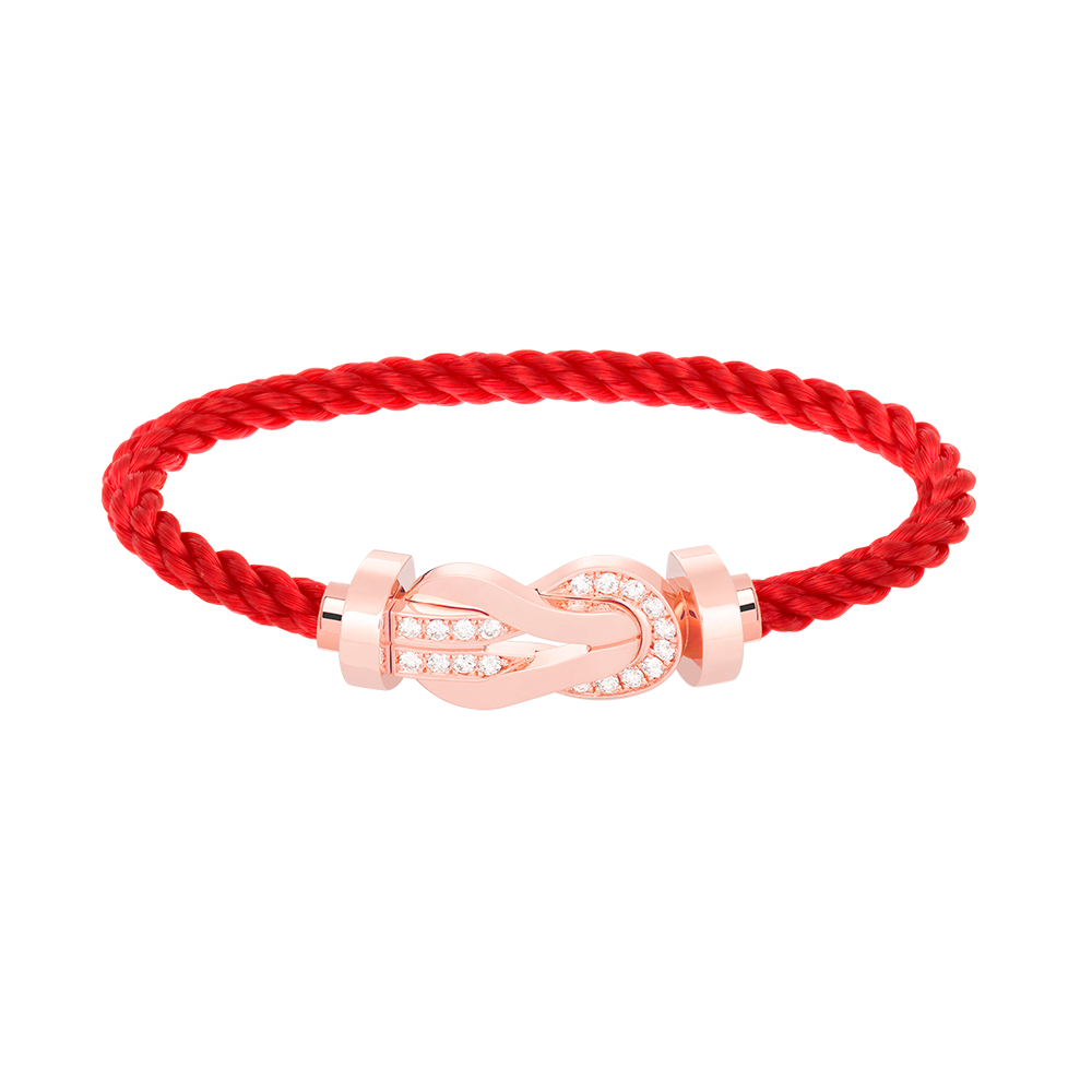 [RAFFINE]CHANCE LARGE 8 FIGURE BUCKLE HALF DIAMOND BRACELET ROSE GOLD