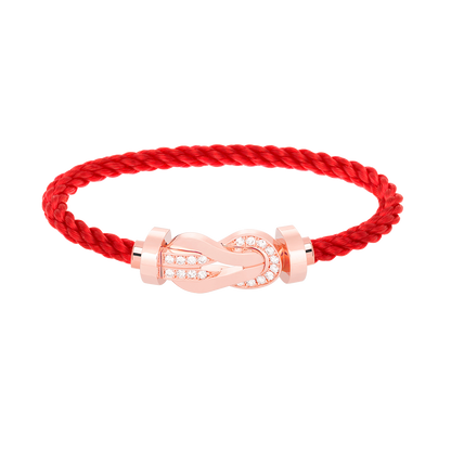 [RAFFINE]CHANCE LARGE 8 FIGURE BUCKLE HALF DIAMOND BRACELET ROSE GOLD