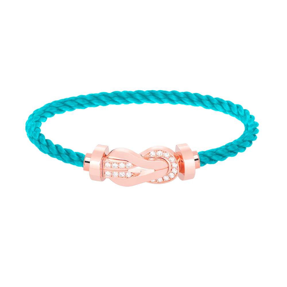 [RAFFINE]CHANCE LARGE 8 FIGURE BUCKLE HALF DIAMOND BRACELET ROSE GOLD
