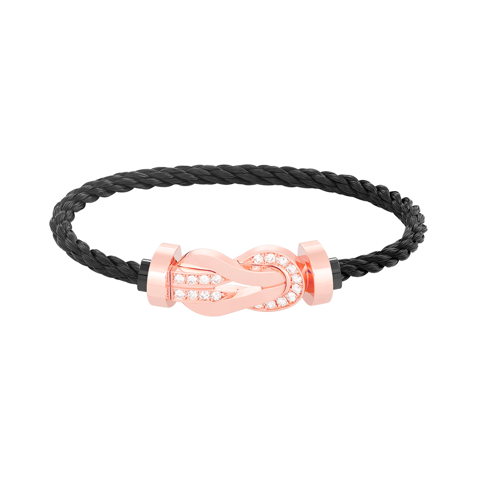 [RAFFINE]CHANCE LARGE 8 FIGURE BUCKLE HALF DIAMOND BRACELET ROSE GOLD