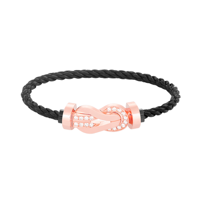 [RAFFINE]CHANCE LARGE 8 FIGURE BUCKLE HALF DIAMOND BRACELET ROSE GOLD