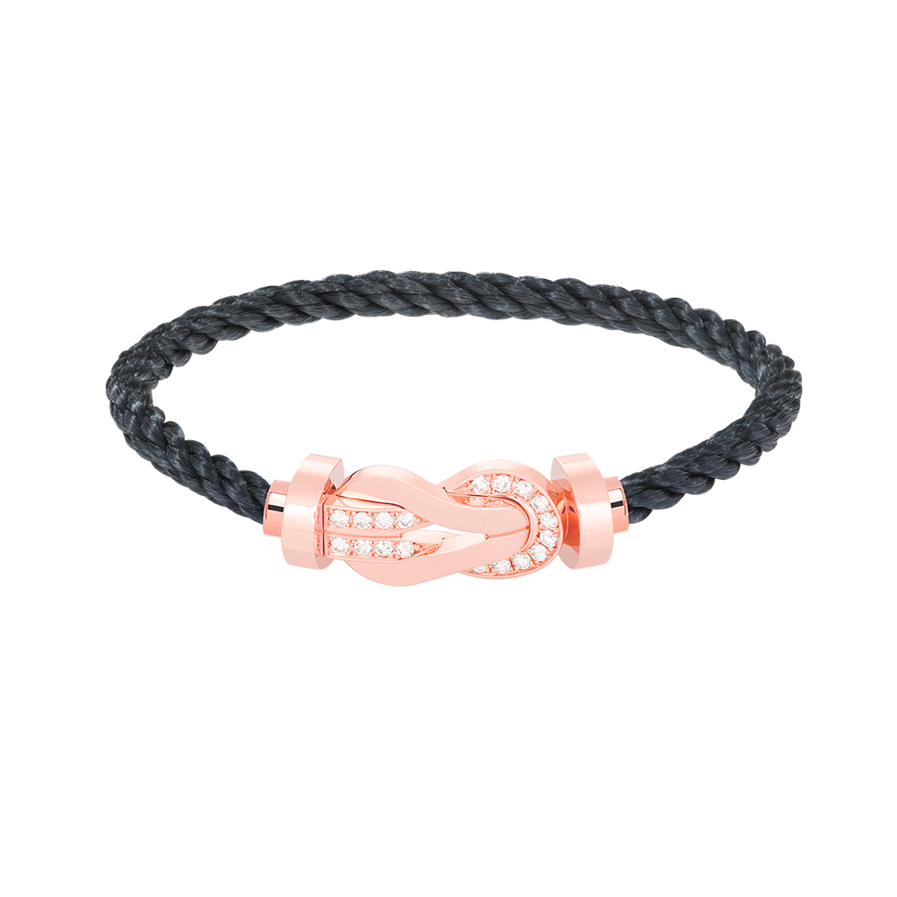 [RAFFINE]CHANCE LARGE 8 FIGURE BUCKLE HALF DIAMOND BRACELET ROSE GOLD