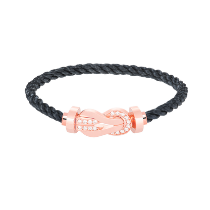 [RAFFINE]CHANCE LARGE 8 FIGURE BUCKLE HALF DIAMOND BRACELET ROSE GOLD