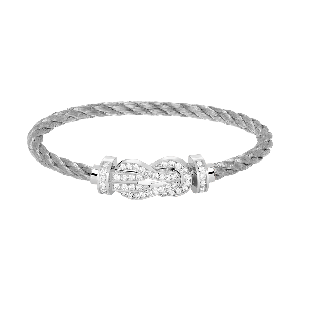 [RAFFINE]CHANCE LARGE 8 FIGURE BUCKLE FULL DIAMOND BRACELET SILVER