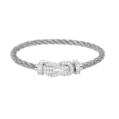 [RAFFINE]CHANCE LARGE 8 FIGURE BUCKLE FULL DIAMOND BRACELET SILVER