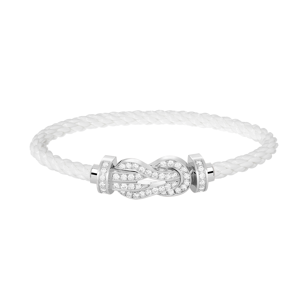 [RAFFINE]CHANCE LARGE 8 FIGURE BUCKLE FULL DIAMOND BRACELET SILVER