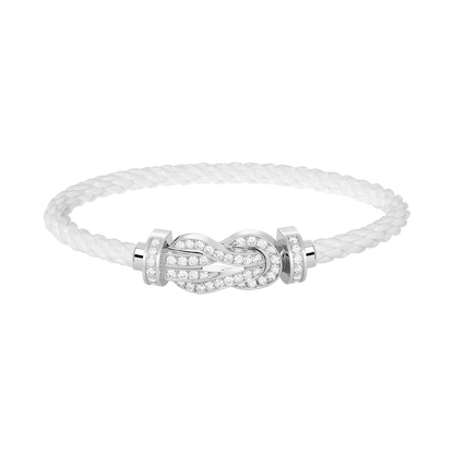 [RAFFINE]CHANCE LARGE 8 FIGURE BUCKLE FULL DIAMOND BRACELET SILVER