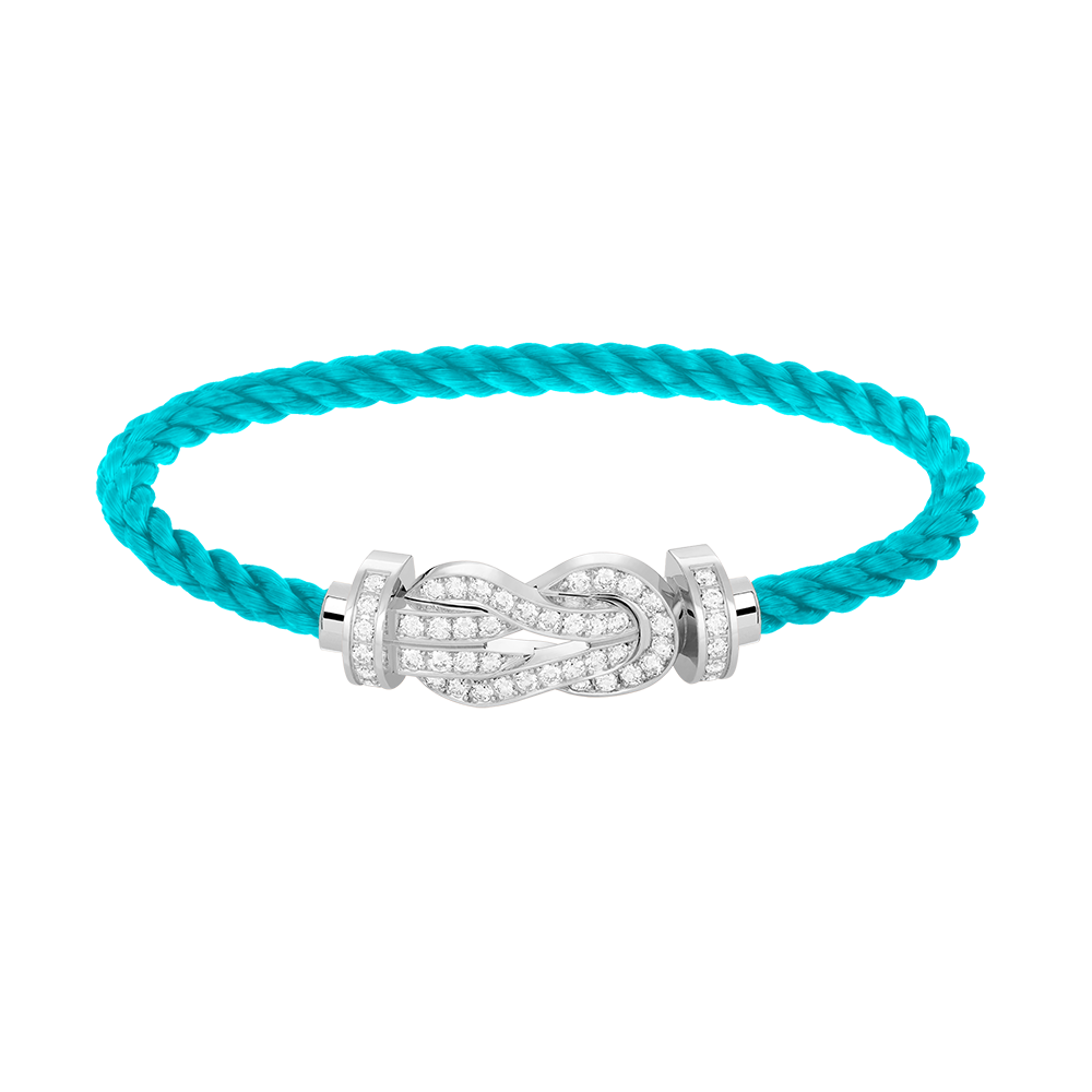 [RAFFINE]CHANCE LARGE 8 FIGURE BUCKLE FULL DIAMOND BRACELET SILVER