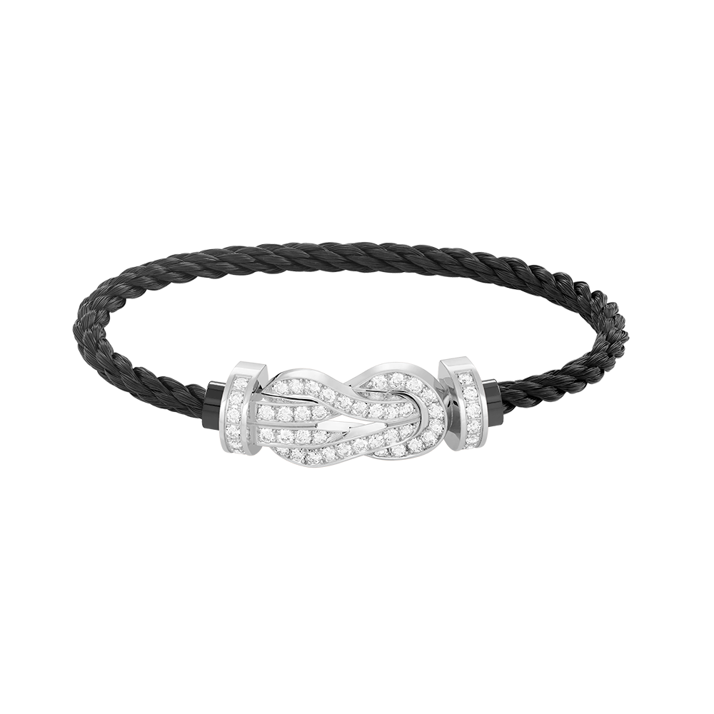 [RAFFINE]CHANCE LARGE 8 FIGURE BUCKLE FULL DIAMOND BRACELET SILVER