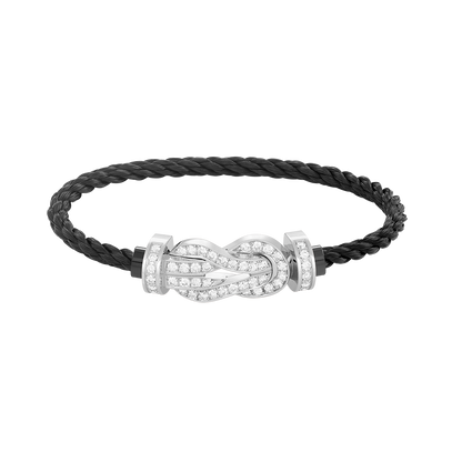[RAFFINE]CHANCE LARGE 8 FIGURE BUCKLE FULL DIAMOND BRACELET SILVER