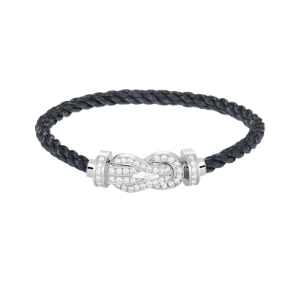 [RAFFINE]CHANCE LARGE 8 FIGURE BUCKLE FULL DIAMOND BRACELET SILVER