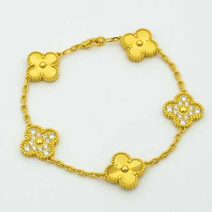 [RAFFINE] CLOVER 5 MOTIF LASER BRACELET COLLECTION