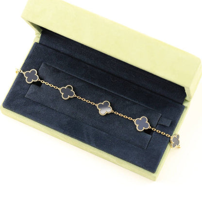 [RAFFINE] CLOVER 5 MOTIF ONYXS BRACELET COLLECTION