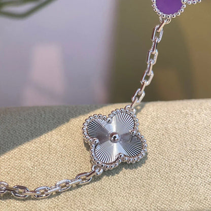 [RAFFINE] CLOVER 5 MOTIF VIOLET BRACELET COLLECTION