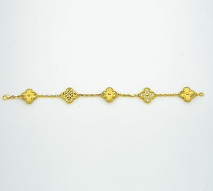 [RAFFINE] CLOVER 5 MOTIF LASER BRACELET COLLECTION