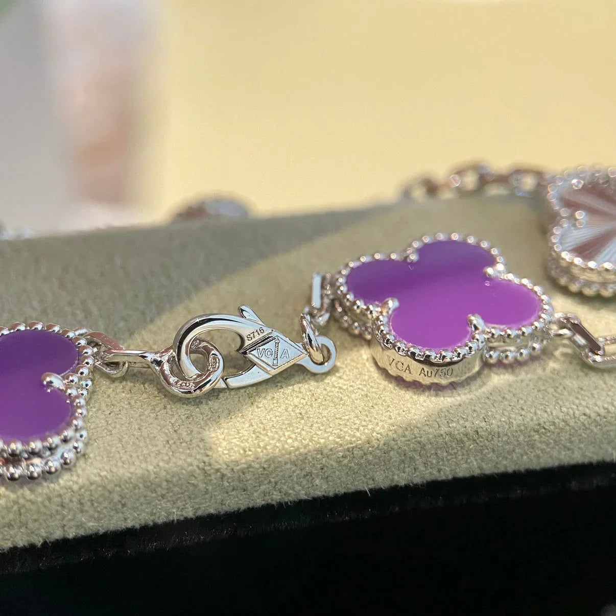 [RAFFINE] CLOVER 5 MOTIF VIOLET BRACELET COLLECTION