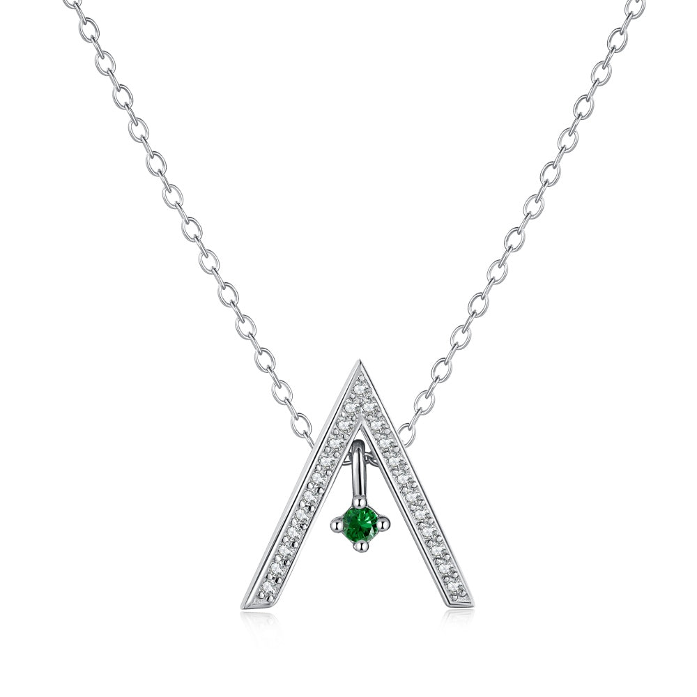 [RAFFINE]Sparkling "A" Shape Necklace