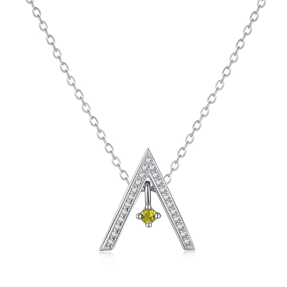 [RAFFINE]Sparkling "A" Shape Necklace
