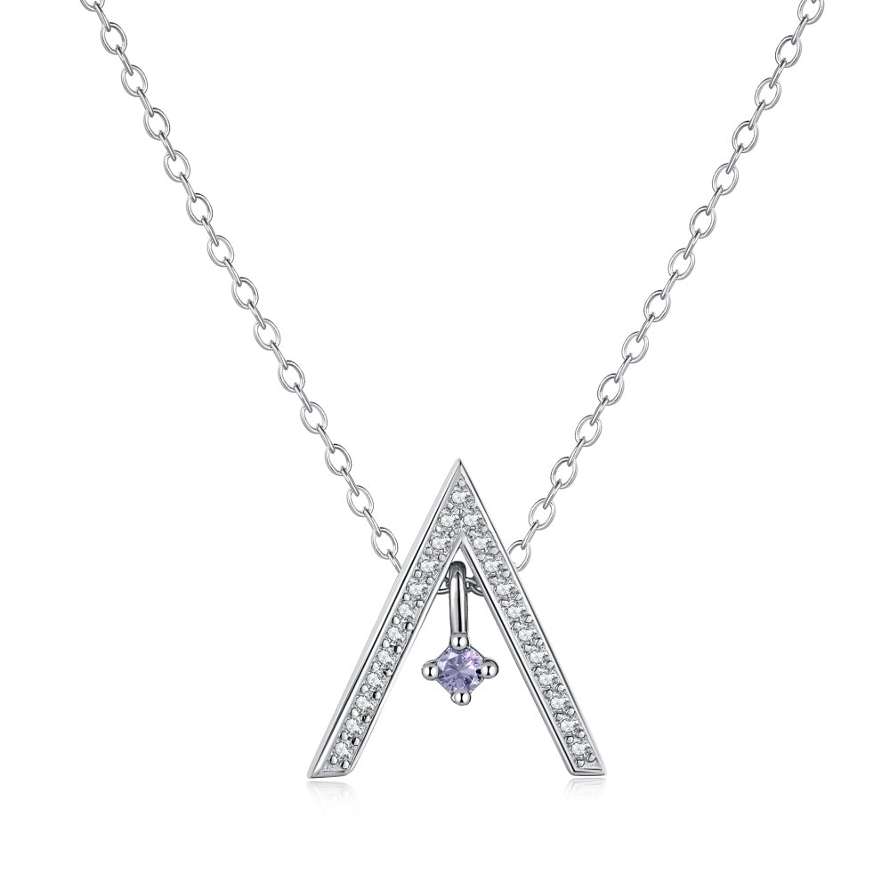 [RAFFINE]Sparkling "A" Shape Necklace