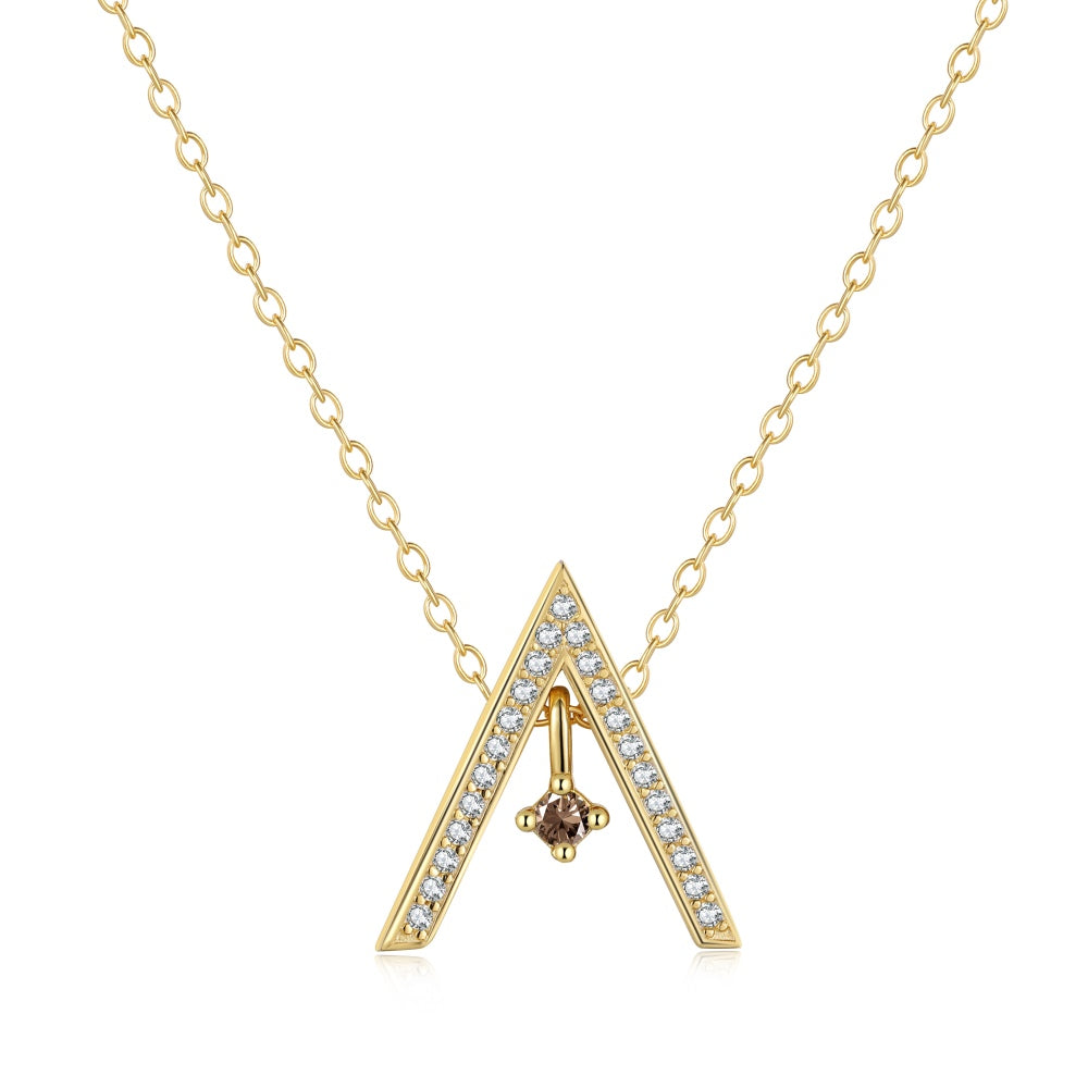 [RAFFINE]Sparkling "A" Shape Necklace