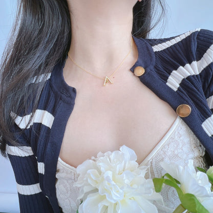 [RAFFINE]Sparkling "A" Shape Necklace