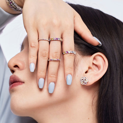 [RAFFINE]Delicate Vibrant Emerald Cut Daily Ring
