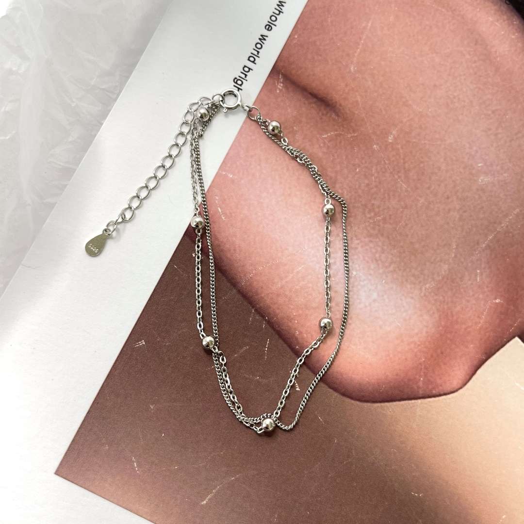 [RAFFINE]Delicate Bead Double Layer Bracelet
