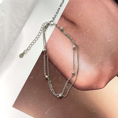 [RAFFINE]Delicate Bead Double Layer Bracelet