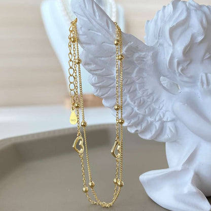 [RAFFINE]Dainty Double Layer Love Heart Bracelet