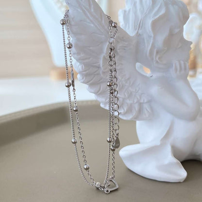 [RAFFINE]Dainty Double Layer Love Heart Bracelet
