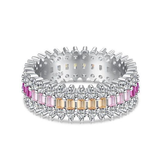 [RAFFINE]Ornate Colorful Radiant Cut Daily Ring
