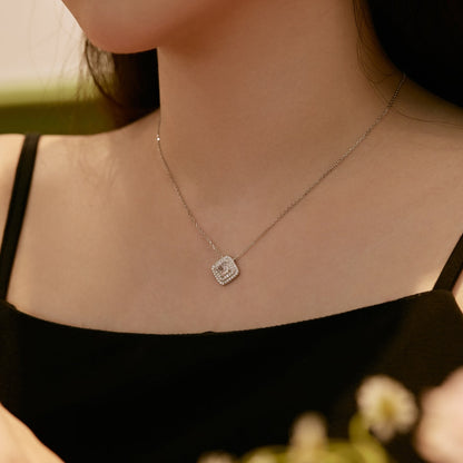 [RAFFINE]Sparkling Asscher Cut Necklace