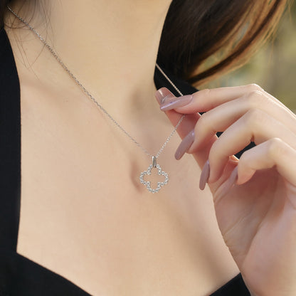 [RAFFINE]Four-Leaf Clover Hollow Design Exquisite Necklace
