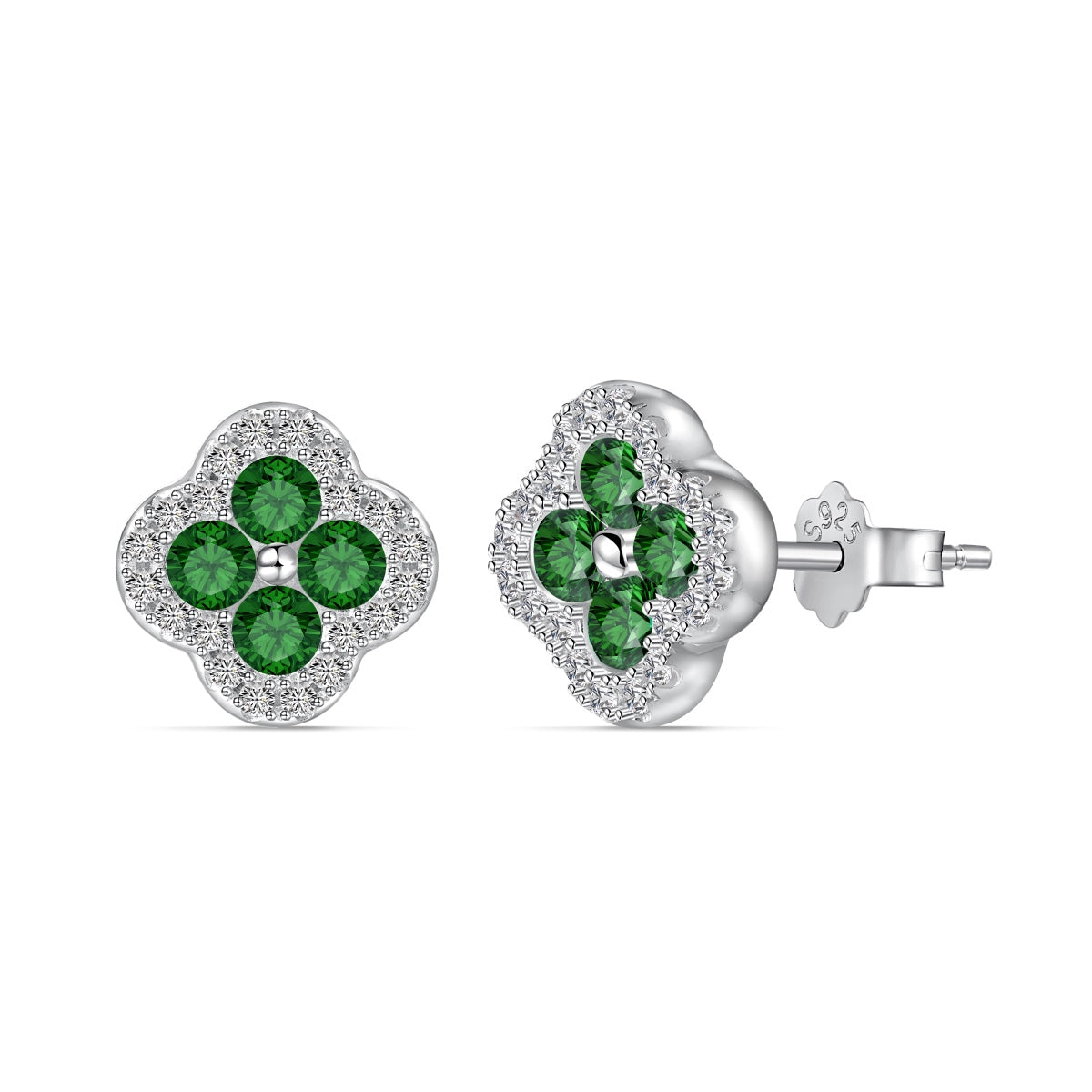 [RAFFINE]Four-Leaf Clover Flower Shaped Earrings