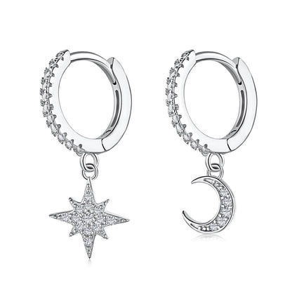 [RAFFINE]Star and Moon Asymmetric Earrings