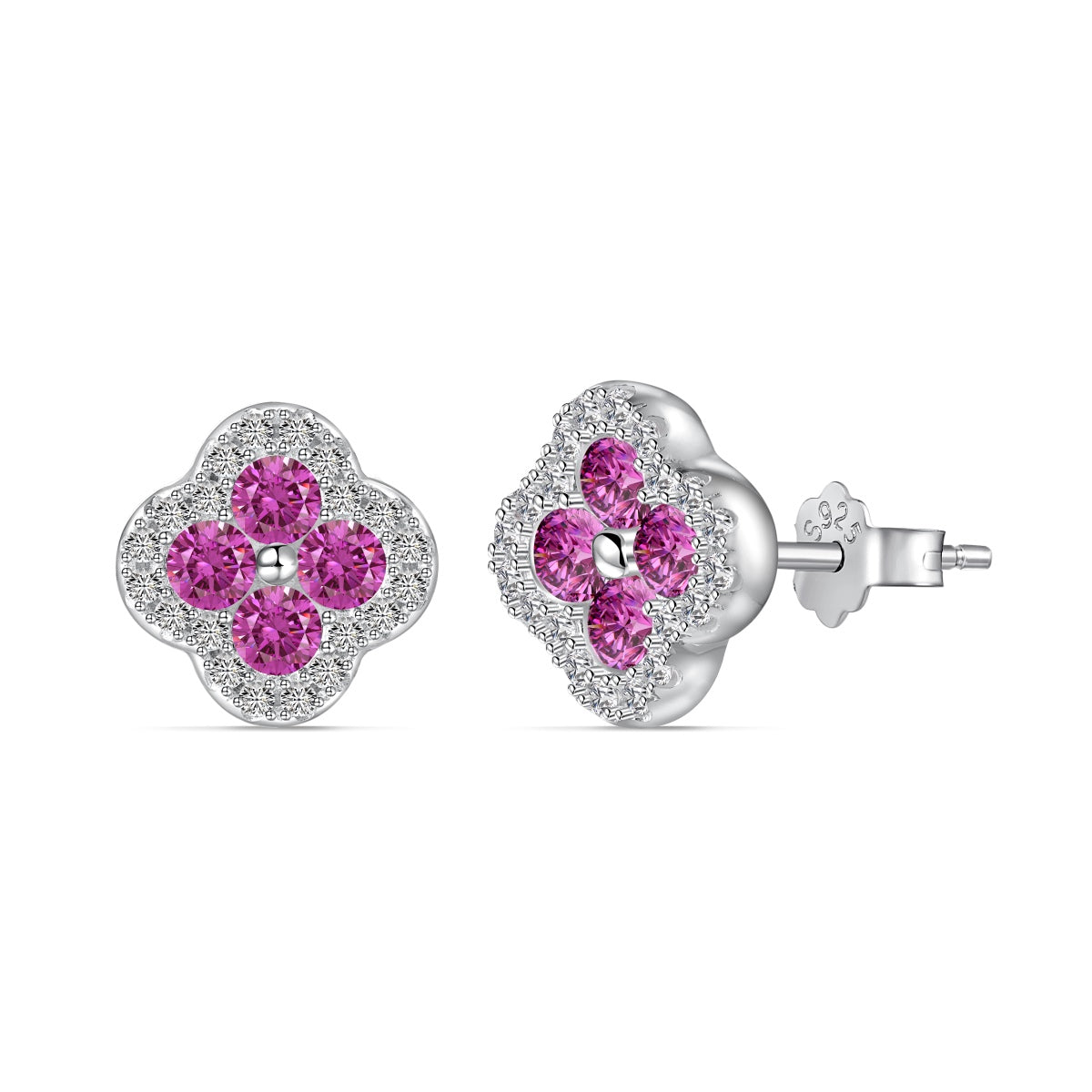 [RAFFINE]Four-Leaf Clover Flower Shaped Earrings