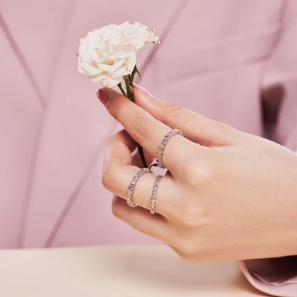 [RAFFINE]Unique Scintillating Round Cut Daily Ring