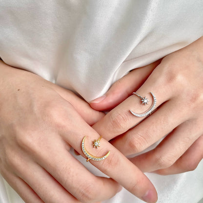 [RAFFINE]Eternity Moon & Star Ring