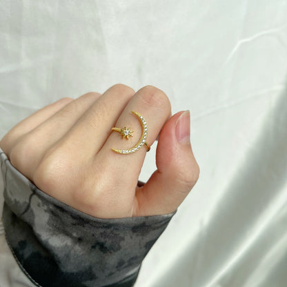 [RAFFINE]Eternity Moon & Star Ring
