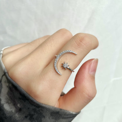[RAFFINE]Eternity Moon & Star Ring